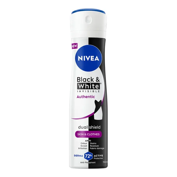 Antiperspirants Nivea Black&White Authentic sievietēm, izsmidzināms 150ml