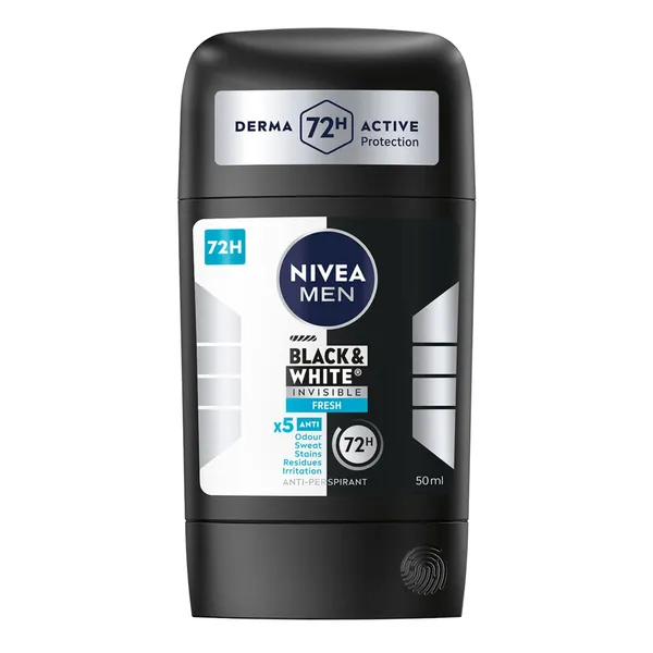 Antiperspirants zīmulis vīriešiem Nivea Men Black & White Invisible Fresh 50ml