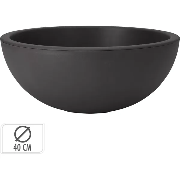 Apaļš puķu pods, 40x16cm, melns SG26