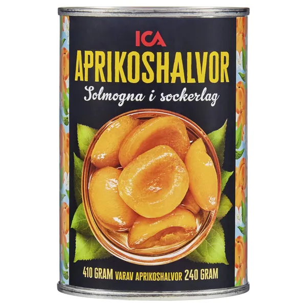 Aprikožu pusītes ICA sīrupā 410g/240g