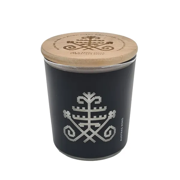 Aromātiska rapša vaska svece stikla glāzē Austras Koks