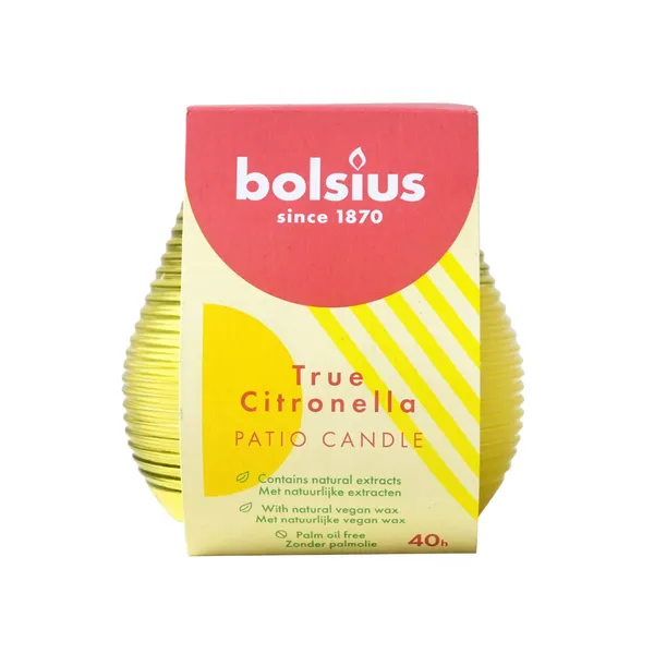 Aromātiskā svece Bolsius Citronella 40h dzeltena SO26