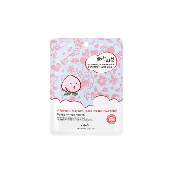 Auduma maska Esfolio Pure Skin Hyaluronic Acid Peach Essence 25ml