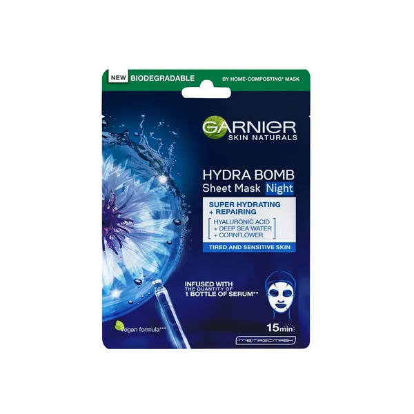 Auduma maska Garnier Hydra Bomb atjaunojoša, naktij 28g