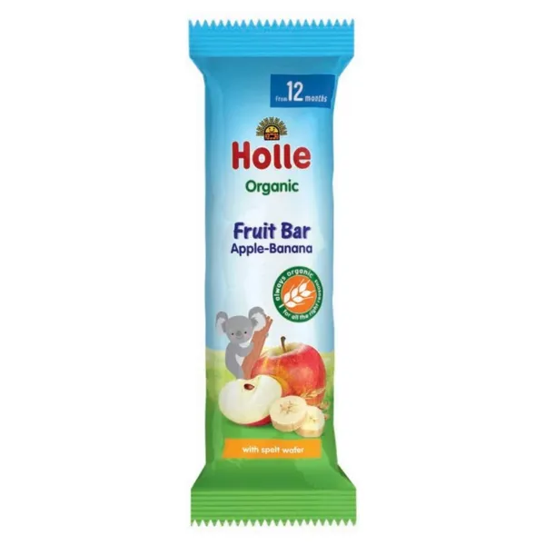 Augļu batoniņš Holle ar ābolu, banānu no 12 mēnešiem BIO 25g