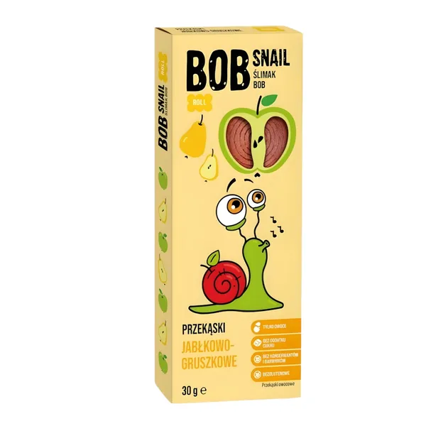 Augļu konfekte Bob snail ābolu un bumbieru rullīši 30g
