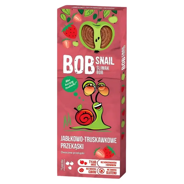 Augļu rullīši ābolu - zemeņu 30g, Bob Snail