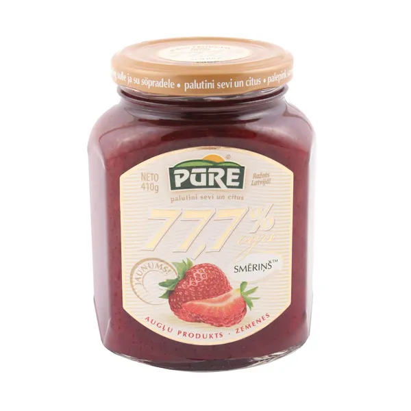 Augļu produkts Pūre Smēriņš zemeņu 77,7% ogu 410g