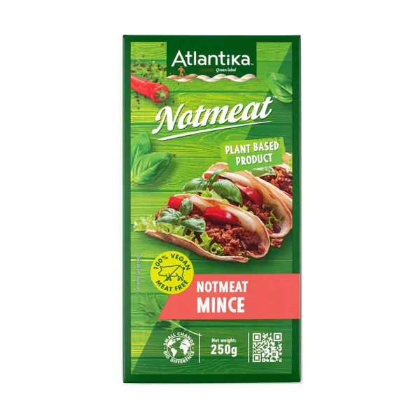 Augu bāzes maltā gaļa Atlantika green label 250g