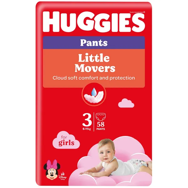 Autiņbiksītes Huggies Pants MP Girl, S3, 6-11kg 58gb