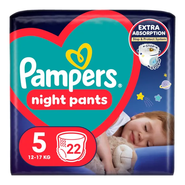 Autiņbiksītes-biksītes Pampers Night Pants VP S5 22gab
