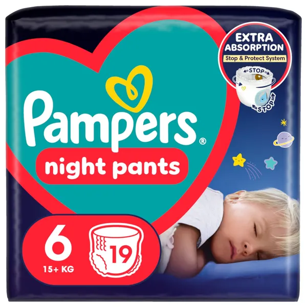 Autiņbiksītes-biksītes Pampers Night Pants VP S6 19gab