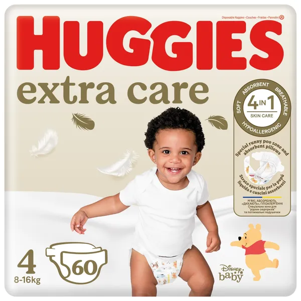 Autiņbiksītes Huggies Extra Care 4 8-16kg 60gab.