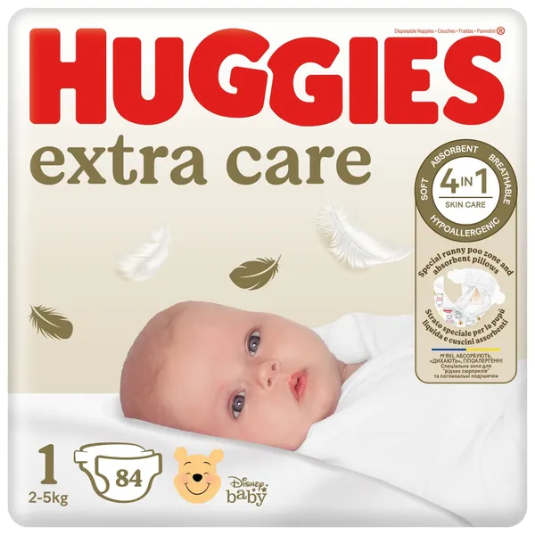 Autiņbiksītes Huggies Extra Care 1 2-5kg 84gab.