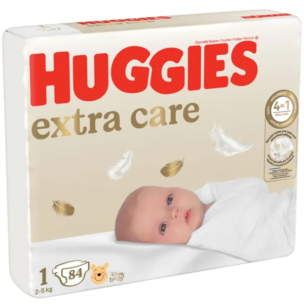 Autiņbiksītes Huggies Extra Care Newborn S1 2-5kg 26gab.