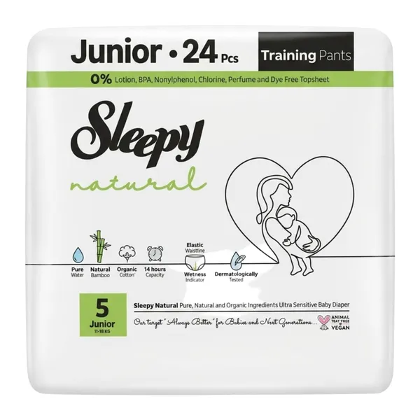 Autiņbiksītes Sleepy Natural Pants Junior 24 gab.