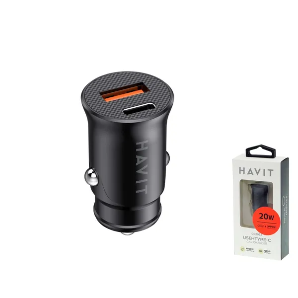 Auto lādētājs, pd20w/qc18w Havit dot 2022