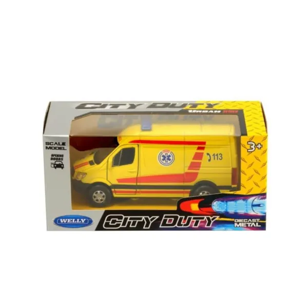 Auto modelis atveramas durvis MB ātrā palīdzība, Latvija 4,75" Welly