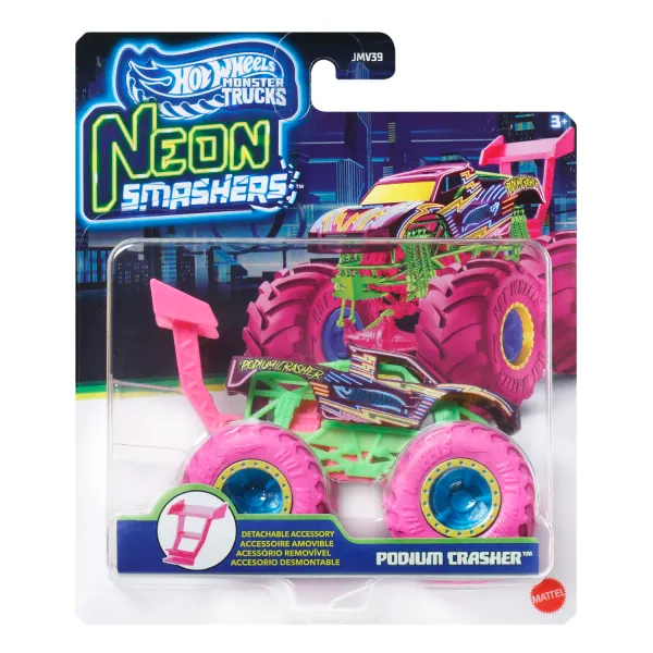 Automašīna Hot Wheels Monster Trucks Neon Smashers
