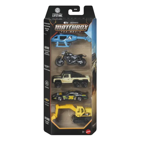Automašīnu komplekts Matchbox filmas 5gab., krāsa un dizains var atšķirties AW26