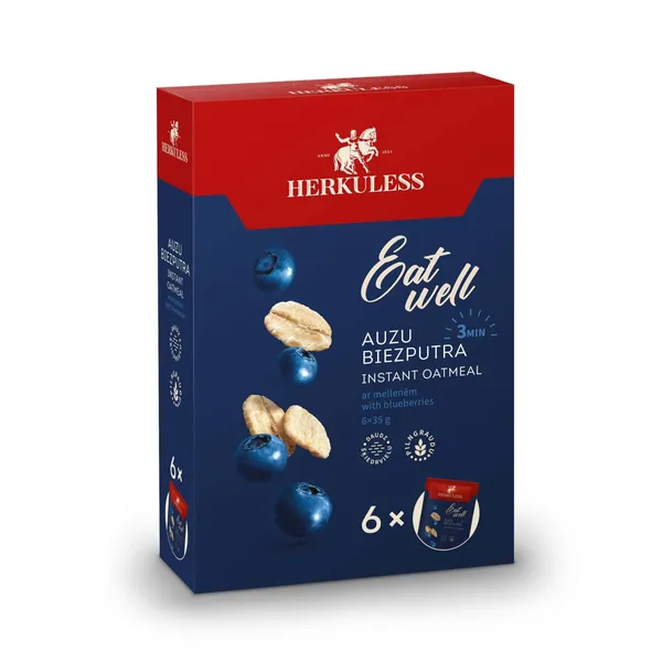 Auzu biezputra Herkuless ar mellenēm ātri pagatavojamā 6x35g