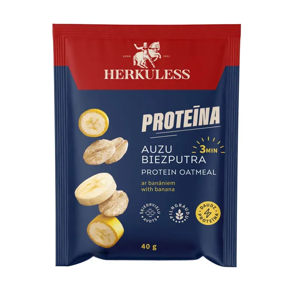Auzu biezputra Herkuless Active&Fit proteīna ar banāniem 40g