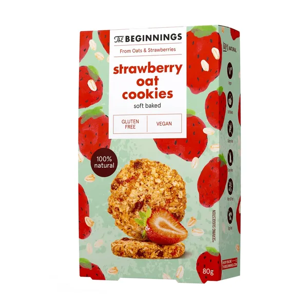 Auzu cepumi The Beginnings ar zemeņu garšu 80g