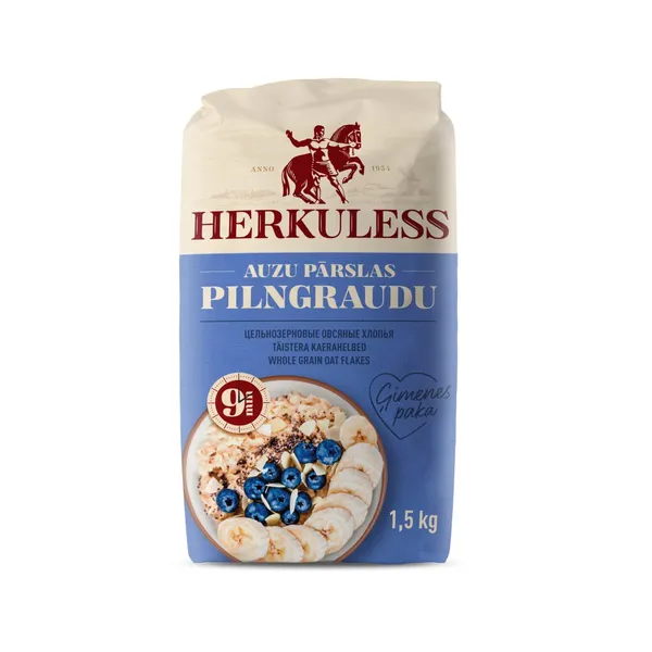 Auzu pārslas pilngraudu 1.5kg, Herkuless
