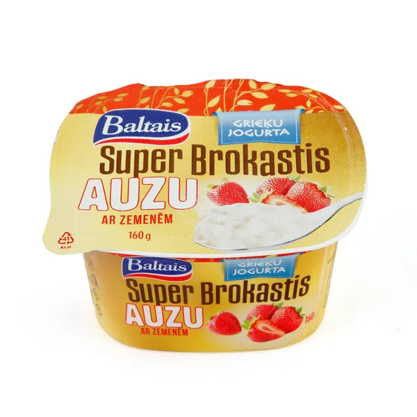 Auzu superbrokastis Baltais ar zemenēm 160g