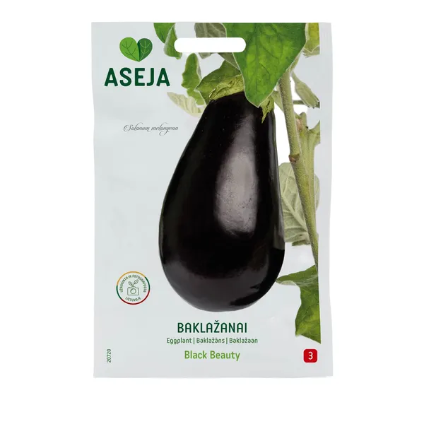 Baklažānu sēklas Black Beauty, Aseja, 1g, 20-0101 (B)