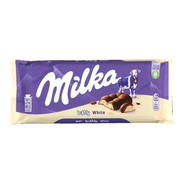 Šokolāde Milka bubbly white 95g
