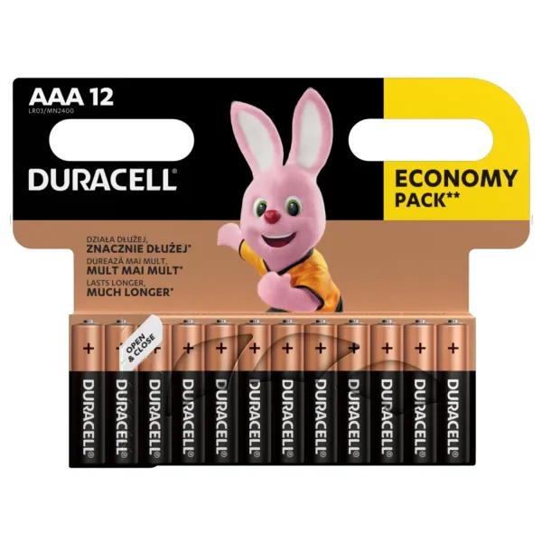 Baterijas DURACELL AAA, LR03, 12 gab.