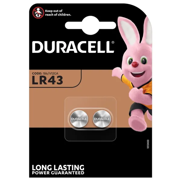 Baterijas Duracell LR43 2 gab.
