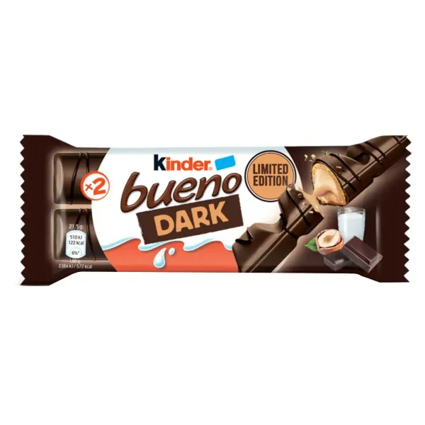 Batoniņš Kinder Bueno Dark ar tumšo šokolādi 43g