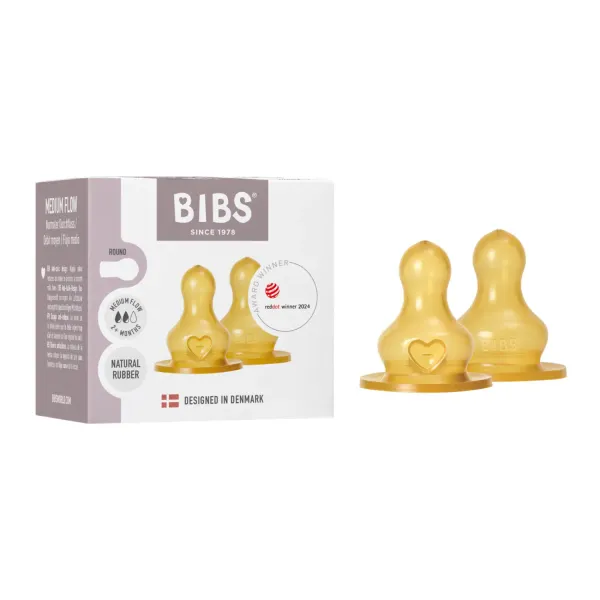Bērnu pudelītes knupītis Bibs dabīgais kaučuks, vidēja plūsma 1 gab.