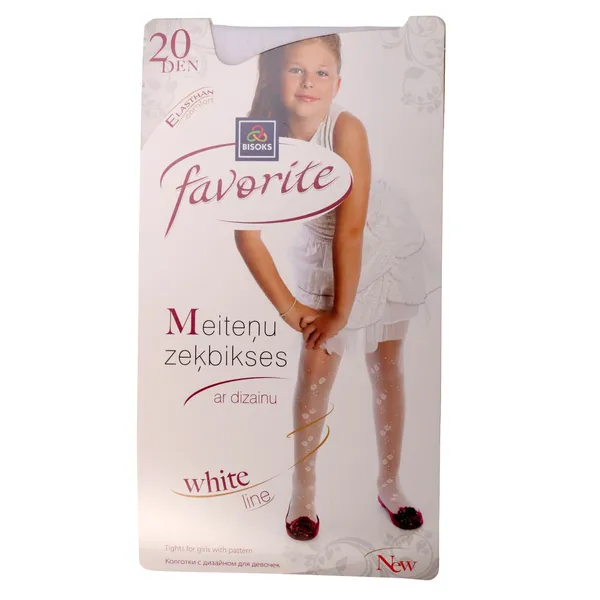 Bērnu zeķbikses Favorite 20 den 51118 balts 5-6