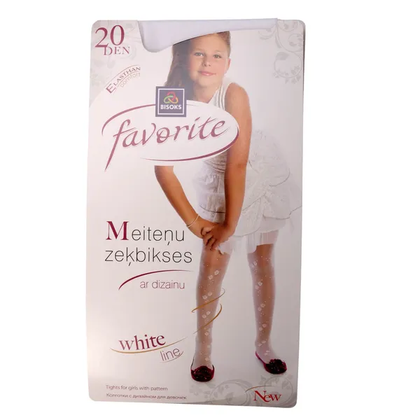 Bērnu zeķbikses Favorite 20 den 51118 balts 7-8