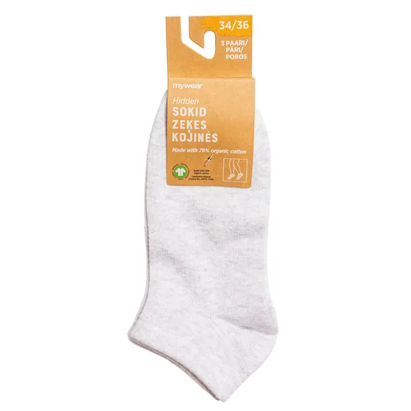 Bērnu zeķes Mywear 3pāri pelēkos toņos 34/36