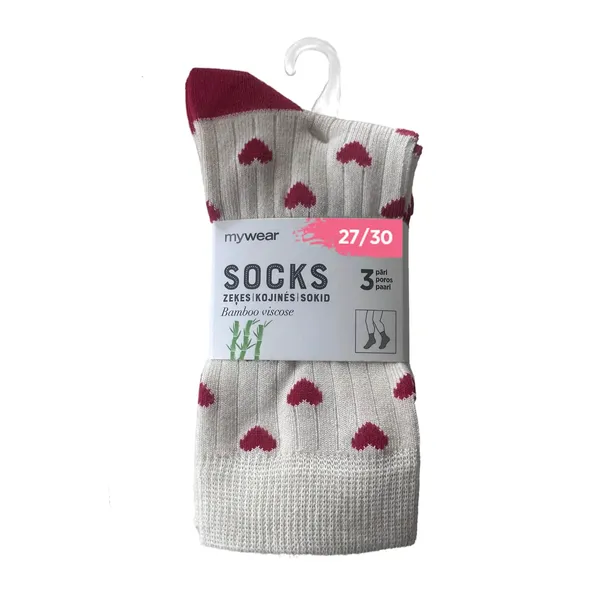 Bērnu zeķes Mywear gaišas 3 pāri 27/30