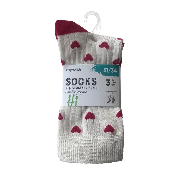 Bērnu zeķes Mywear gaišas 3 pāri 31/34