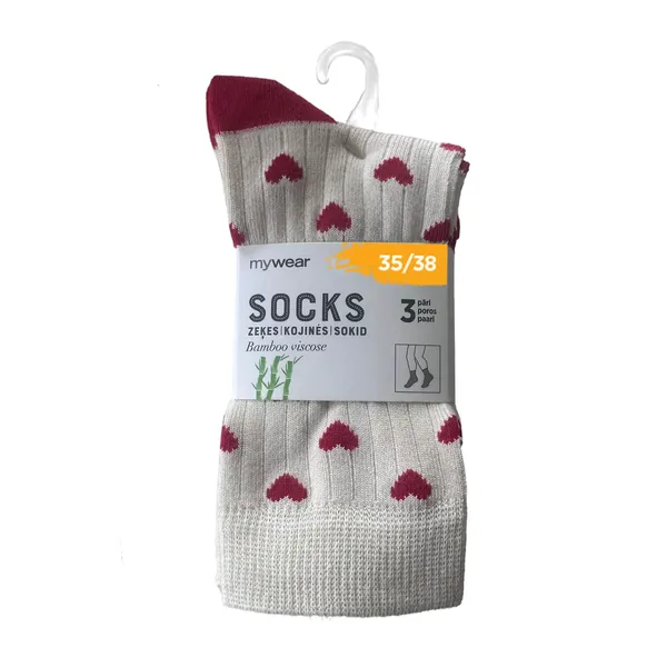 Bērnu zeķes Mywear gaišas 3 pāri 35/38