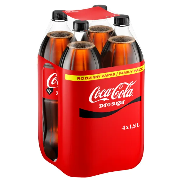 Bezalkoholiskais dzēriens Coca-cola Zero ar saldinātājiem 4x1,5l