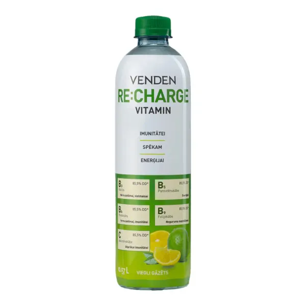 Bezalkoholiskais dzēriens Venden Re Charge Vitamin ar citrona un laima garšu, viegli gāzēts 0,57l