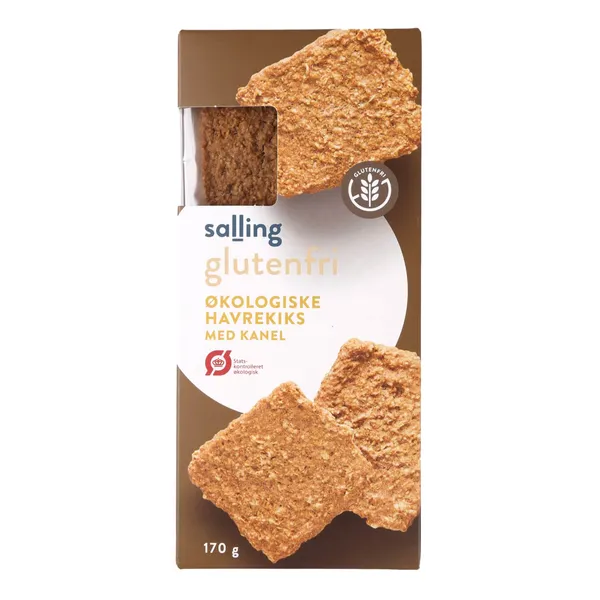 Ekoloģiski bezglutēna auzu cepumi Salling Glutenfri ar kanēli 170g
