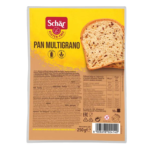 Bezglutēna maize Schar Pan Multigrano sēklu 250g