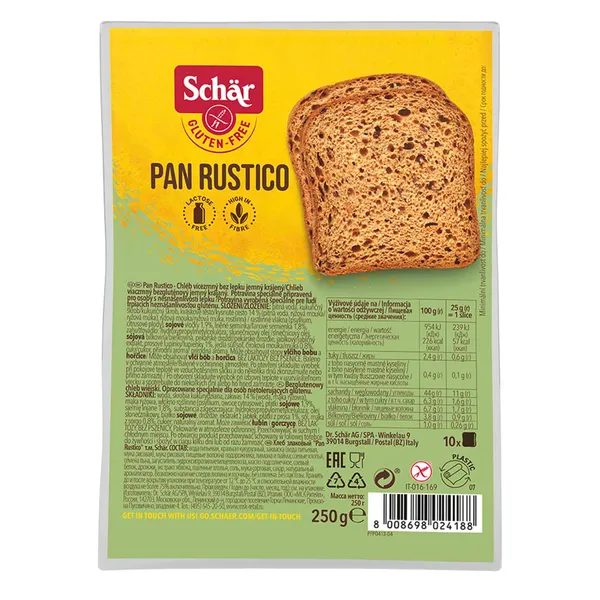 Bezglutēna maize Schar Pan Rustico tumšā graudu 250g