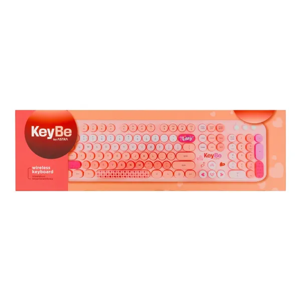 Bezvadu tastatūra KeyBe rozā AW26