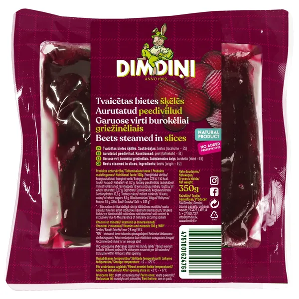 Bietes Dimdiņi vārītas šķēlēs 350g