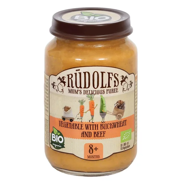 Biezenis Rūdolfs ar griķiem un jaunlopa gaļu BIO 190g