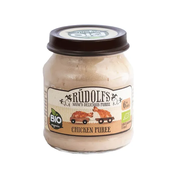 Biezenis burciņā Rūdolfs vistas no 6 mēneši BIO 120g